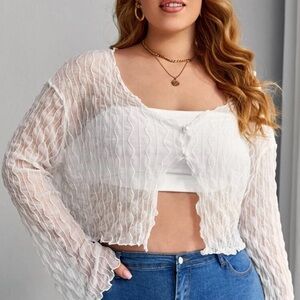 SHEIN Cream Textured Women's Cardigan